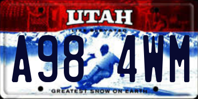UT license plate A984WM