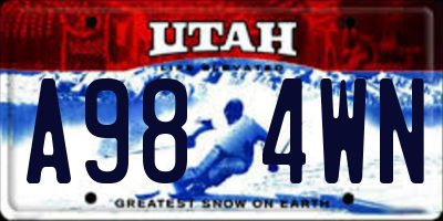 UT license plate A984WN