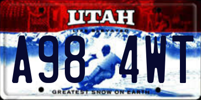 UT license plate A984WT