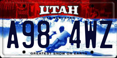 UT license plate A984WZ