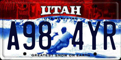 UT license plate A984YR