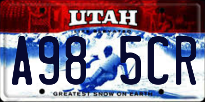 UT license plate A985CR