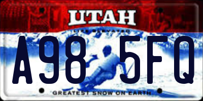 UT license plate A985FQ