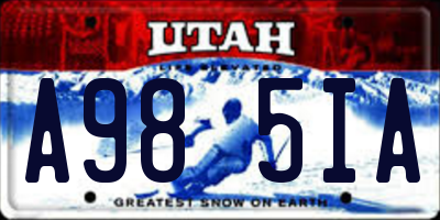 UT license plate A985IA