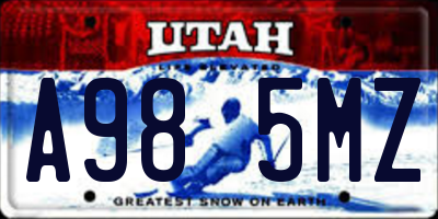 UT license plate A985MZ