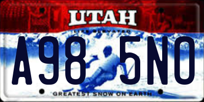 UT license plate A985NO