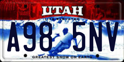 UT license plate A985NV