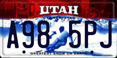 UT license plate A985PJ