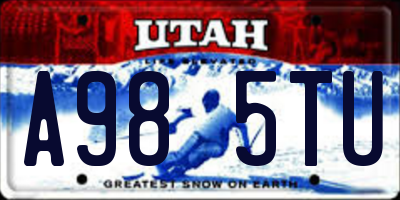 UT license plate A985TU