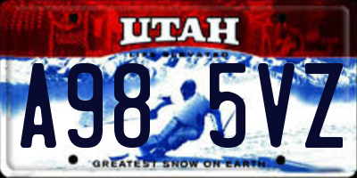 UT license plate A985VZ