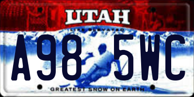 UT license plate A985WC