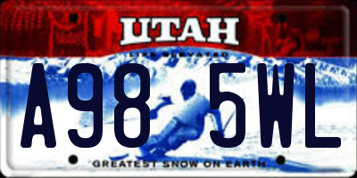 UT license plate A985WL