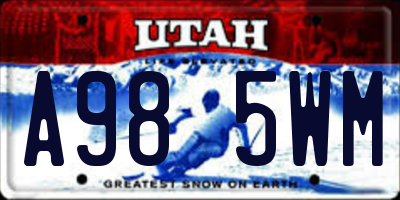 UT license plate A985WM