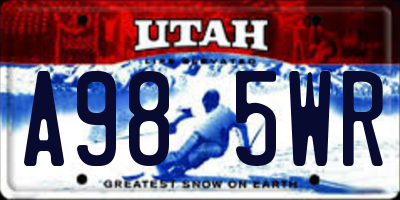 UT license plate A985WR