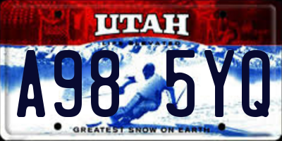 UT license plate A985YQ