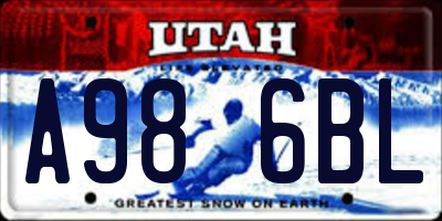 UT license plate A986BL