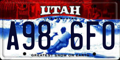 UT license plate A986FO