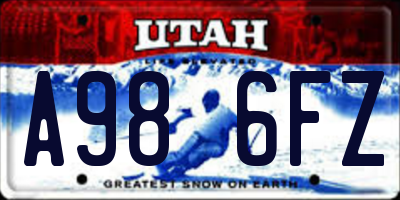 UT license plate A986FZ