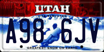 UT license plate A986JV