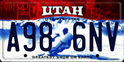 UT license plate A986NV