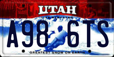 UT license plate A986TS