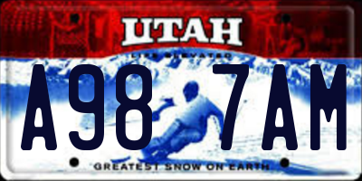 UT license plate A987AM