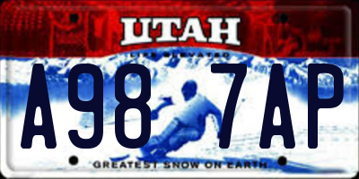 UT license plate A987AP