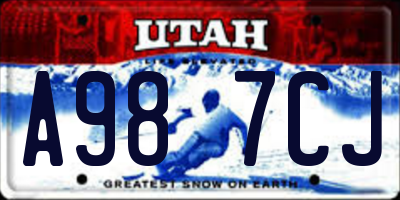 UT license plate A987CJ