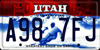 UT license plate A987FJ