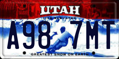 UT license plate A987MT