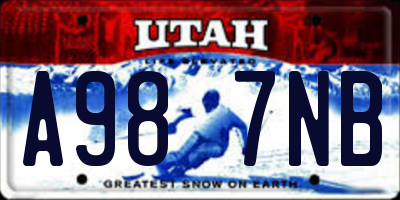 UT license plate A987NB