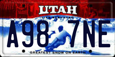 UT license plate A987NE