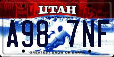 UT license plate A987NF