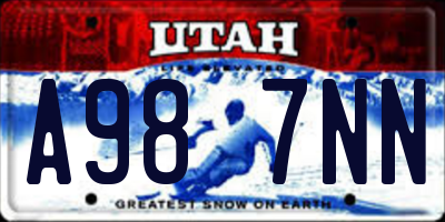 UT license plate A987NN