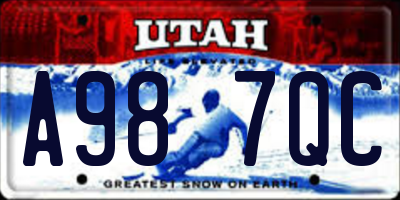 UT license plate A987QC