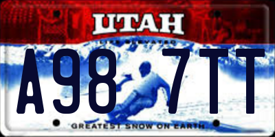 UT license plate A987TT