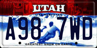 UT license plate A987WD