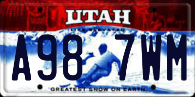 UT license plate A987WM