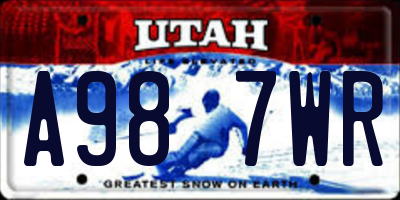 UT license plate A987WR