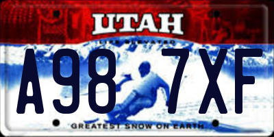 UT license plate A987XF