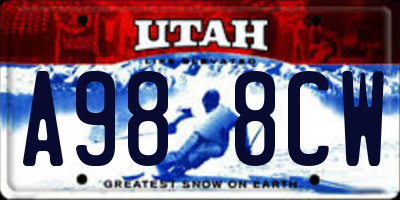 UT license plate A988CW