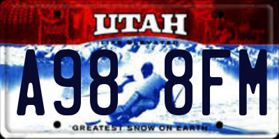 UT license plate A988FM