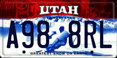 UT license plate A988RL
