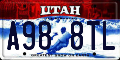 UT license plate A988TL