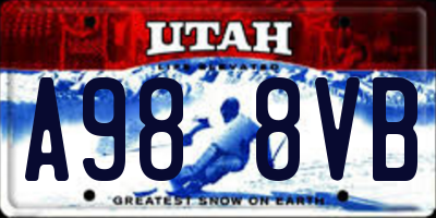 UT license plate A988VB