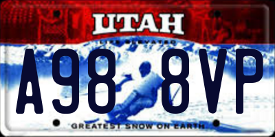 UT license plate A988VP