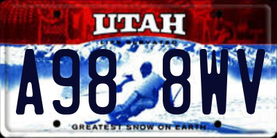 UT license plate A988WV