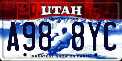 UT license plate A988YC