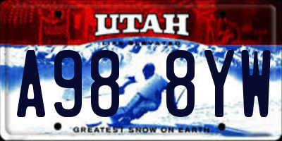 UT license plate A988YW