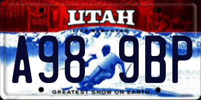 UT license plate A989BP